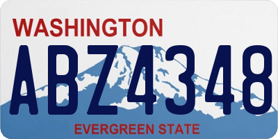 WA license plate ABZ4348