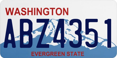 WA license plate ABZ4351