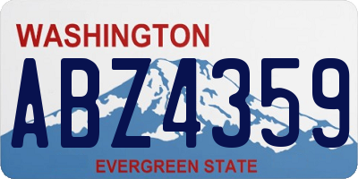 WA license plate ABZ4359