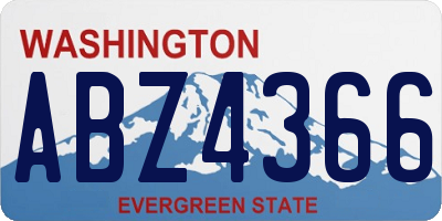 WA license plate ABZ4366