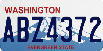 WA license plate ABZ4372
