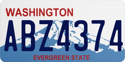 WA license plate ABZ4374