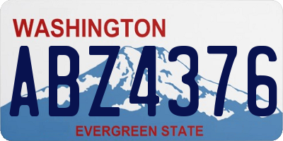 WA license plate ABZ4376