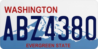 WA license plate ABZ4380