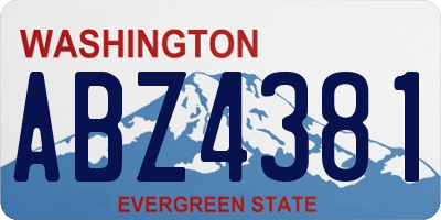 WA license plate ABZ4381