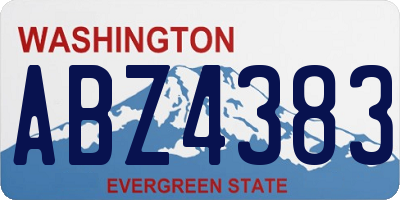 WA license plate ABZ4383