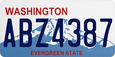 WA license plate ABZ4387