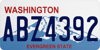 WA license plate ABZ4392