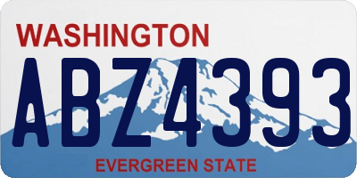 WA license plate ABZ4393