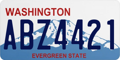 WA license plate ABZ4421