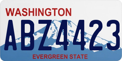 WA license plate ABZ4423