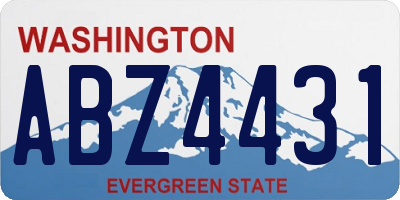 WA license plate ABZ4431