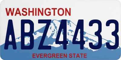 WA license plate ABZ4433