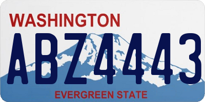 WA license plate ABZ4443