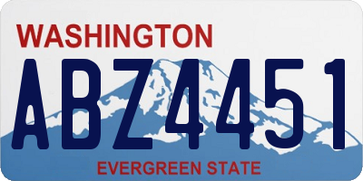 WA license plate ABZ4451