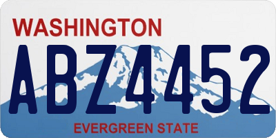 WA license plate ABZ4452