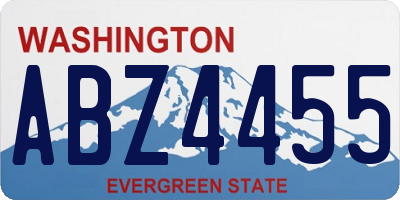 WA license plate ABZ4455