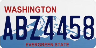 WA license plate ABZ4458