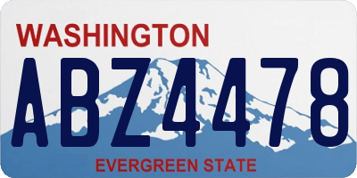 WA license plate ABZ4478