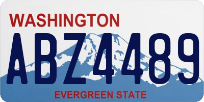WA license plate ABZ4489