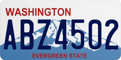 WA license plate ABZ4502