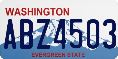 WA license plate ABZ4503