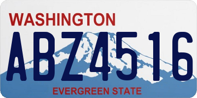 WA license plate ABZ4516