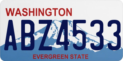 WA license plate ABZ4533