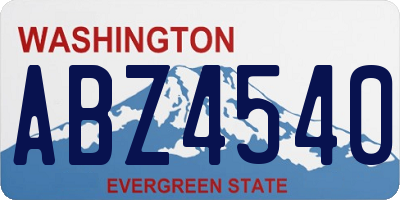 WA license plate ABZ4540