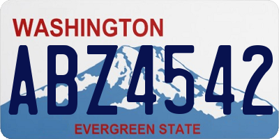 WA license plate ABZ4542