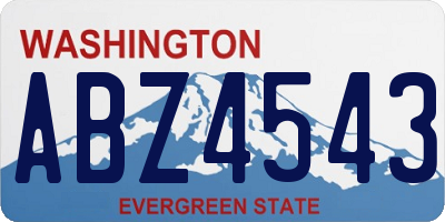 WA license plate ABZ4543