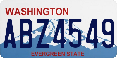 WA license plate ABZ4549