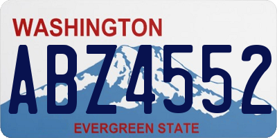 WA license plate ABZ4552