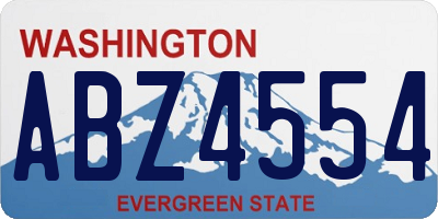 WA license plate ABZ4554