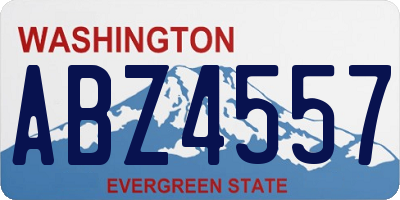 WA license plate ABZ4557