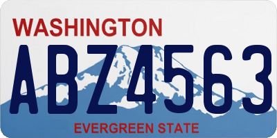 WA license plate ABZ4563