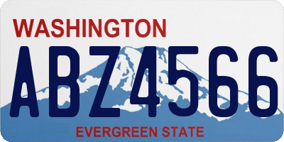WA license plate ABZ4566