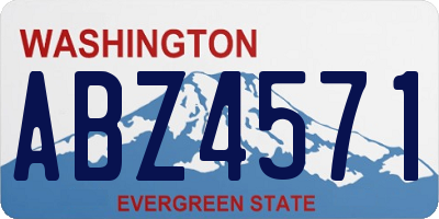 WA license plate ABZ4571