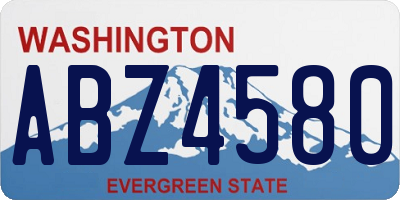 WA license plate ABZ4580