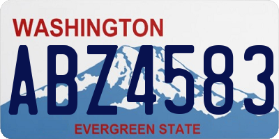 WA license plate ABZ4583