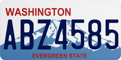 WA license plate ABZ4585