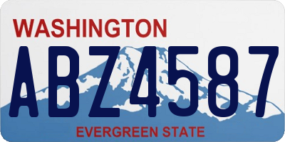 WA license plate ABZ4587