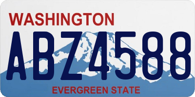 WA license plate ABZ4588