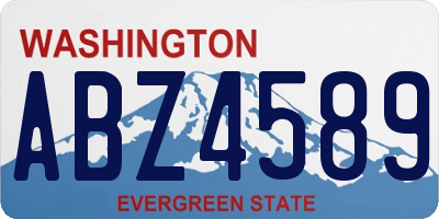 WA license plate ABZ4589