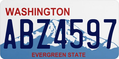 WA license plate ABZ4597
