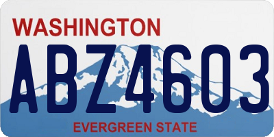 WA license plate ABZ4603