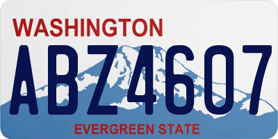WA license plate ABZ4607