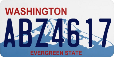 WA license plate ABZ4617