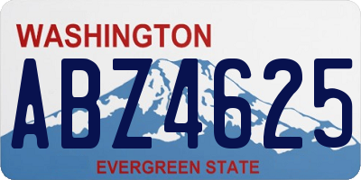 WA license plate ABZ4625