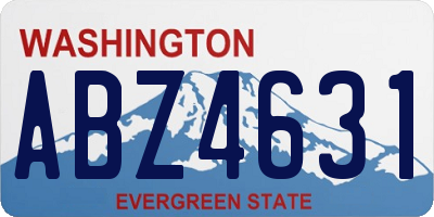 WA license plate ABZ4631